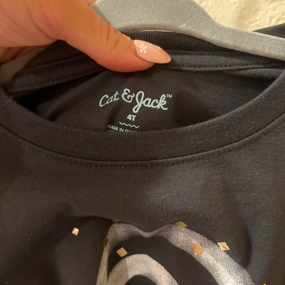 Cat & Jack Charcoal Gray Graphic Rainbow Long Sleeve Toddler Girls 4T - Picture 2 of 2